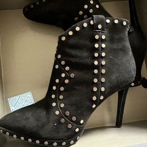 Black studded booties